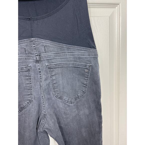 Madewell Maternity Over-the-Belly Skinny Leg Denim Jeans Black Sea Distressed 25 - Picture 5 of 10